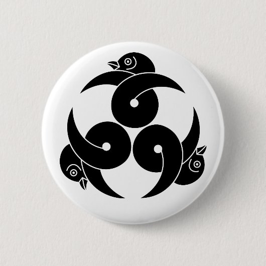 Drie gekke wilde ganzen, naar buiten gericht ronde button 5,7 cm (Voorkant)