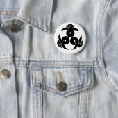 Drie gekke wilde ganzen, naar buiten gericht ronde button 5,7 cm (In situ)