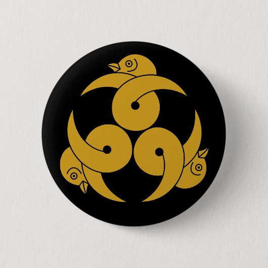 Drie gekke wilde ganzen, naar buiten gericht ronde button 5,7 cm (Voorkant)