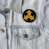 Drie gekke wilde ganzen, naar buiten gericht ronde button 5,7 cm (In situ)