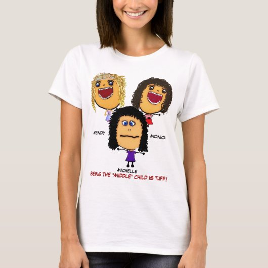 Drie gekke zusjes Cartoon T-shirt (Voorkant)