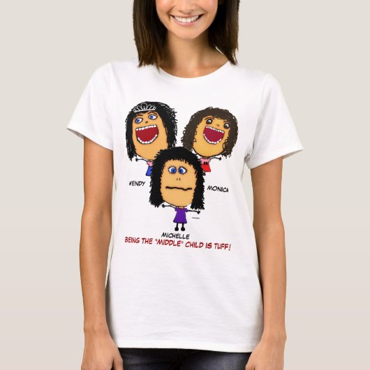 Drie gekke zusjes Cartoon T-shirt (Voorkant)