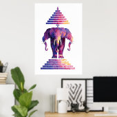 Drie gekleurde ellefante kunst poster (Thuiskantoor)