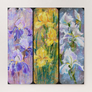 Drie gekleurde Irisbloemen - Oorspronkelijk schild Legpuzzel
