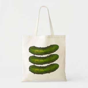 Drie gekruiste groene kieuwen kosher Pickle Tote Bag