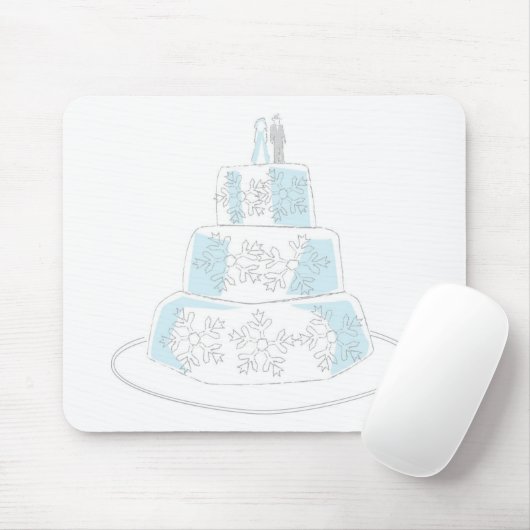 Drie gelaagde bruiloft met Snowflake Trim Muismat (Met muis)