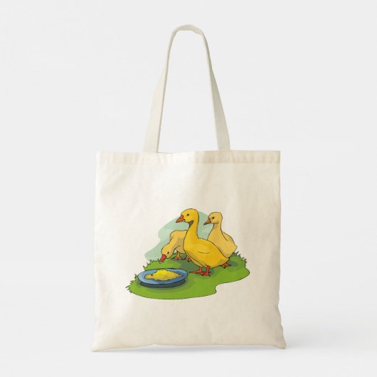 Drie gele ducklings tote bag (Achterkant)