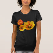 Drie Gele en Oranje Tulpen Dames App. T-shirt (Voorkant)