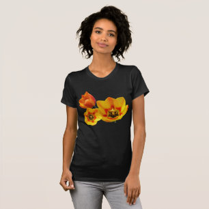 Drie Gele en Oranje Tulpen Dames App. T-shirt