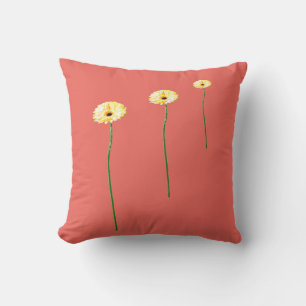 Drie Gele Gerbera Bloemen Kussen