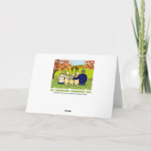 Drie gele labradors en ouders in de herfst kaart (Achterkant)