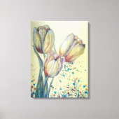 Drie gele tulpen boeket canvas afdruk (Voorkant)
