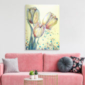 Drie gele tulpen boeket canvas afdruk (Insitu (Woonkamer))