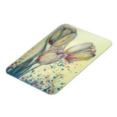 Drie gele tulpen boeket magneet (Linkerzijde)