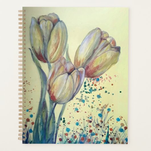 Drie gele tulpen boeket planner (Voorkant)