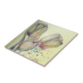 Drie gele tulpen boeket tegeltje (Zijkant)