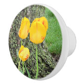 Drie gele tulpen / keramische knop (Rechts)