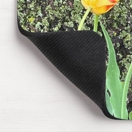 Drie gele tulpen / muismat (Hoek)