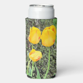 Drie gele tulpen / seltzer blikjeskoeler