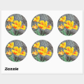 Drie gele Tulpen Sequel / Ronde Sticker (Vel)