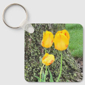 Drie gele tulpen / sleutelhanger (Voorkant)