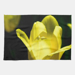 Drie gele tulpen theedoek