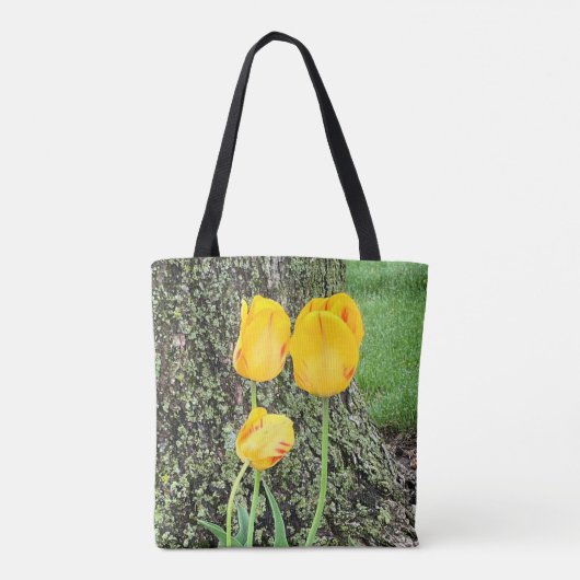 Drie gele tulpen / tote bag (Achterkant)