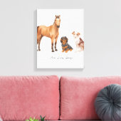 Drie geliefde huisdieren canvas afdruk (Insitu (Woonkamer))