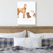 Drie geliefde huisdieren canvas afdruk (Insitu (Slaapkamer))