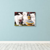 Drie gelukkige kittens op het feest canvas afdruk (Insitu (Houten vloer))