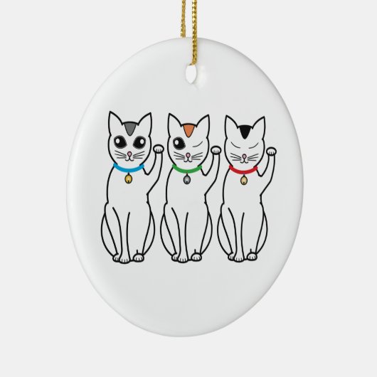 Drie gelukskattensiervissen keramisch ornament (Rechts)