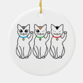 Drie gelukskattensiervissen keramisch ornament (Achterkant)