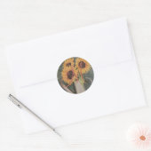 DRIE GEMIDDELDE ZONLOWERS RONDE STICKER (Envelop)