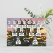 Drie Generatie Fotoboom met Kleurrijke zonsonderga Kaart (Staand voorkant)