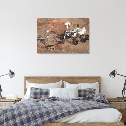 Drie generaties Marsrovers. Canvas Afdruk (Insitu (Slaapkamer))