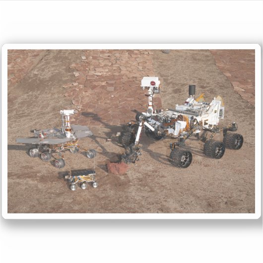 Drie generaties Marsrovers. Sticker (Voorkant)