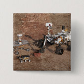 Drie generaties Marsrovers. Vierkante Button 5,1 Cm (Voorkant)