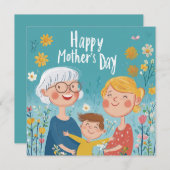 Drie generaties Moederdag Kaart (Voorkant / Achterkant)