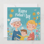 Drie generaties Moederdag Kaart (Voorkant)