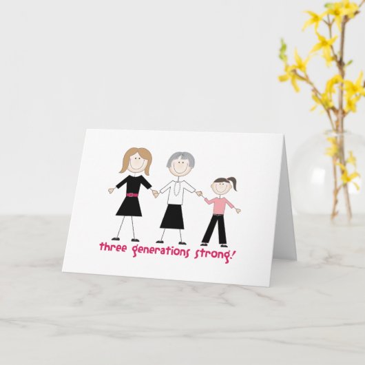 Drie generaties sterk kaart (Gele Bloem)