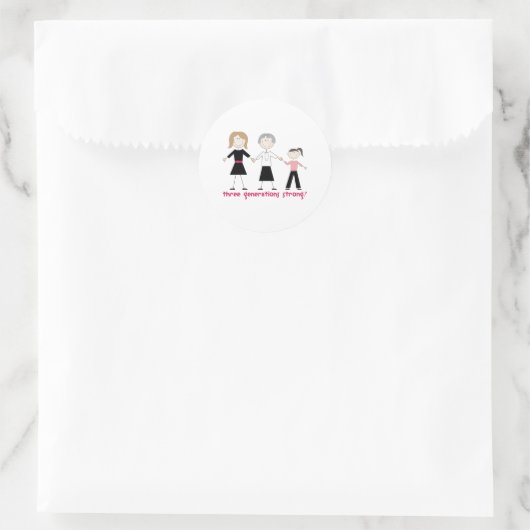 Drie generaties sterk ronde sticker (Tas)
