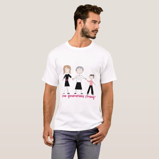 Drie generaties sterk t-shirt (Voorkant volledig)