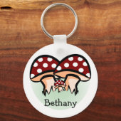 Drie gepersonaliseerde paddestoelen sleutelhanger (Voorkant)