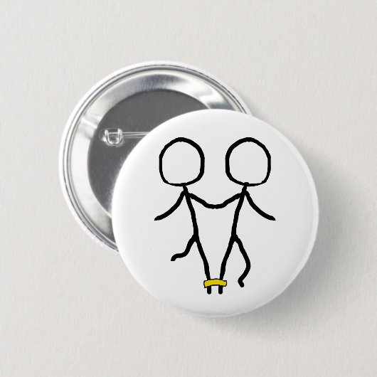 Drie gerangschikte razen ronde button 5,7 cm (Voorkant /achterkant)