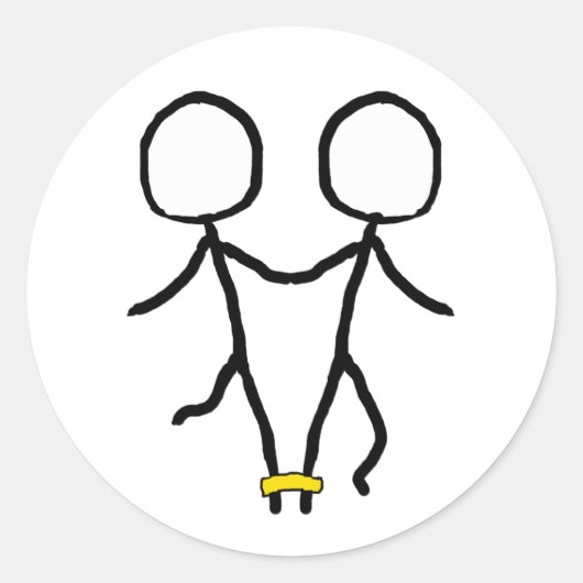 Drie gerangschikte razen ronde sticker (Voorkant)