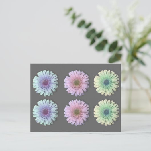 Drie Gerbera Daisy Briefkaart (Staand voorkant)