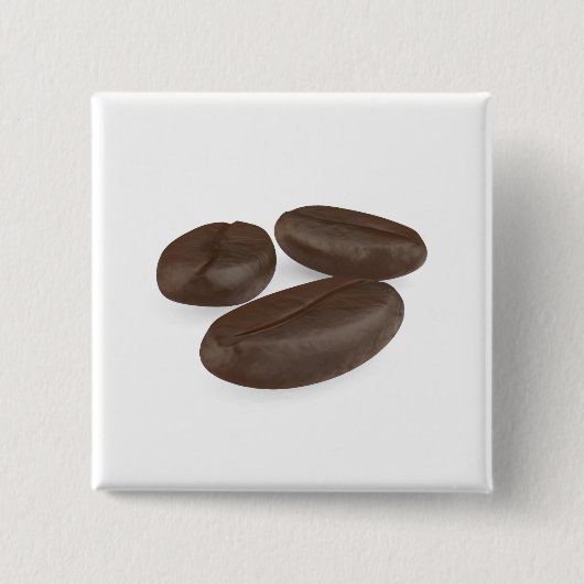 Drie geroosterde koffiebonen vierkante button 5,1 cm (Voorkant)