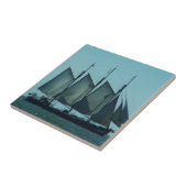 Drie geroosterde zeilschepen tegeltje (Zijkant)