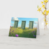 Drie gesloten deuren om aan je te denken kaart (Gele Bloem)