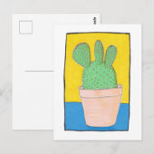 Drie gestreepte cactus, rode pieken, kunst briefkaart (Voorkant / Achterkant)